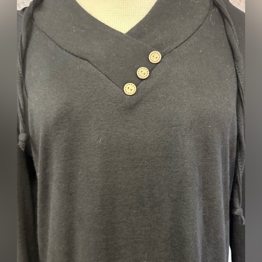 Kimmery black long sleeve hooded dress size L